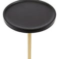 thumbnail image 6 of Kate and Laurel Shorrock Round Mango Wood Side Table, 12 x 12 x 24, Black, Gold, and White Marble, Modern Pedestal End Table with Marble Base for Bedroom Nightstand or Living Room Plant Stand, 6 of 8