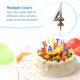thumbnail image 4 of Pastel multicolor Cateissary número forma tortas decoración adornos hermosas celebraciones accesorios velas de cumpleaños Kits de decoración para fiestas Plata cuatro, 4 of 6