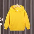 thumbnail image 2 of LTTVQM Kids Girls Hoodie Size 4-5 Long Sleeve Fall Winter Casual Sweatshirts Lightweight Pullover Top with Pockets Trendy Hooded Sweatshirt for Teen Girls Yellow 4-5 Years, 2 of 3