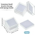 thumbnail image 2 of 1set 24pcs Square Transparent Plastic Loose Diamond box Gemstone Small Jewelry Storage Case with Sponge Inside White 2.9x2.9x2.25cm, 2 of 6