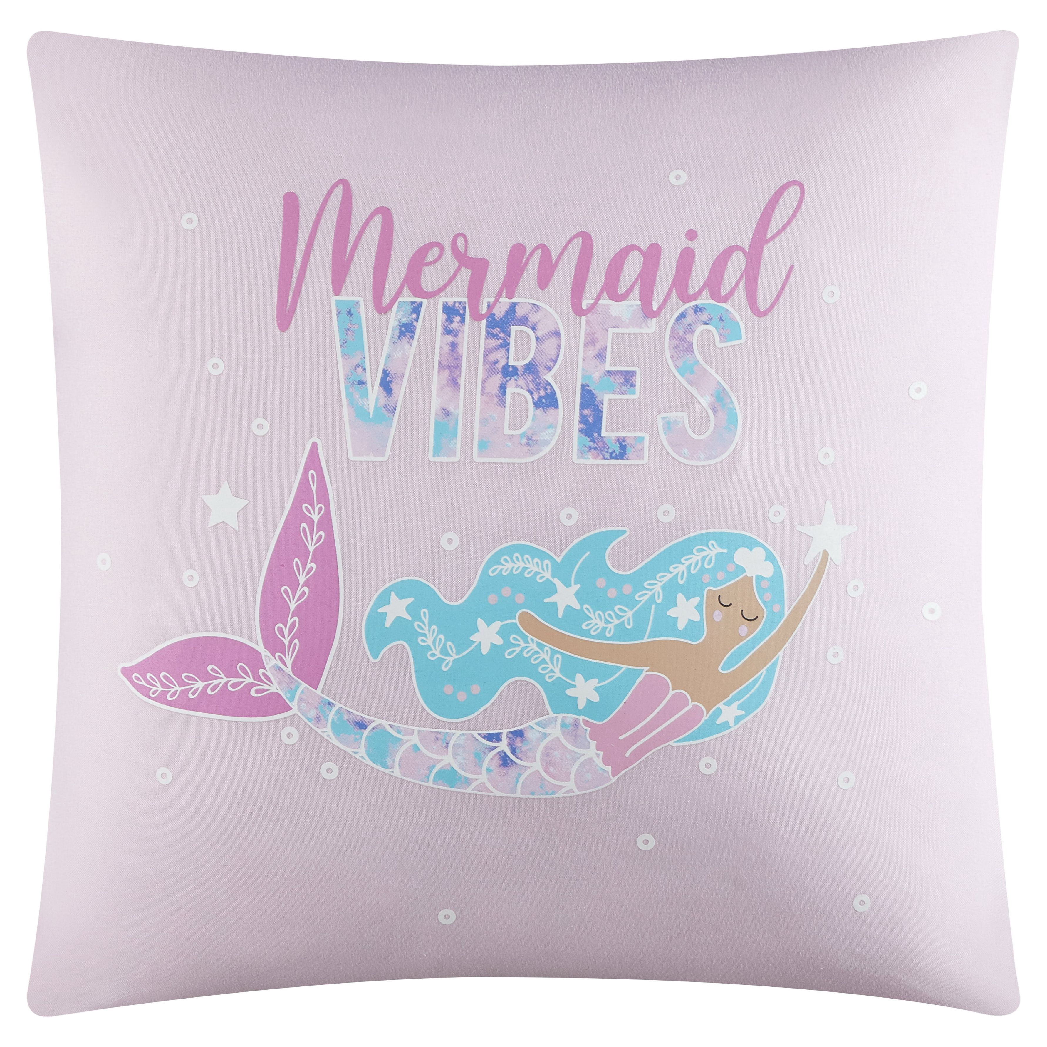 Your Zone Mermaid 5 Piece Comforter Sets, Twin with Sham, Decorative Pillow