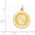 thumbnail image 2 of Beautiful 14k Boy Head on .013 Gauge Engravable Scalloped Disc Charm, 2 of 2