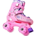 thumbnail image 2 of Patines de 4 Ruedas Little monkey Ajustable Niño Niña Rueda Led Talla S Rosa, 2 of 4