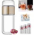 thumbnail image 1 of Alivefuser Tea Infuser, Alive Fuser Tea Infuser, Alivefuser™ Tea Infuser, Alivefuser Teapot, Glass Tea Infuser for Loose Leaf Tea, Tea Water Separation Tea Cup for Office Travel (Gold, 12oz(350ml)), 1 of 8