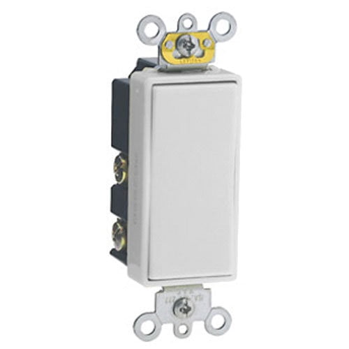 Leviton 15 Amp, 120/277 Volt, Decora Plus Rocker Double-Throw Ctr-OFF Maintained Contact Single-Pole AC Quiet Switch, Commercial Spec (5685-2W)