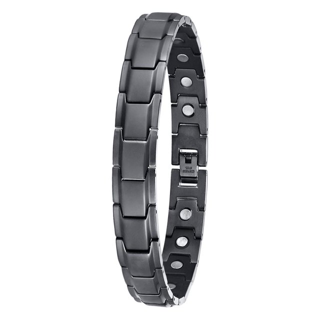 de Tobillera con Cierre Magnético para Hombre, Negro Sunnimix Pulsera de acero inoxidable