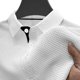 thumbnail image 4 of Ceisia Men's Slim Fit Short Sleeve Turndown Collar Jacquard Polo Shirt with Contrast Cuffs White XXL Gifts, 4 of 9