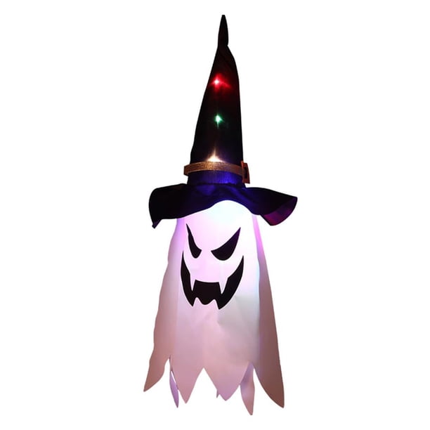 Lámpara de sombrero de fantasma de mago brillante con luz intermitente LED para decoración de Halloween (color)