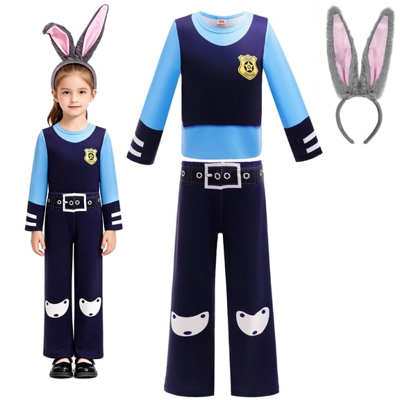 Girls Long Sleeve Bunny Cosplay Costume Halloween Christmas Party Outfit