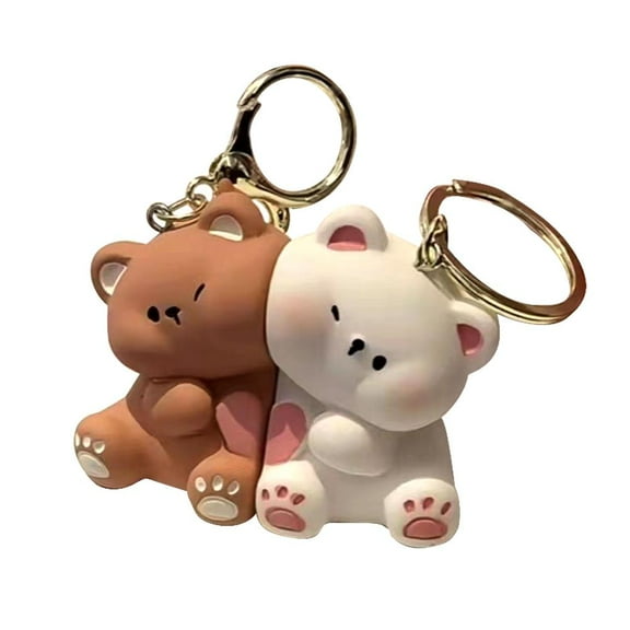 Cute Cartoon Magnetic Bear Love Keychain Small Pendant Gift Couple./