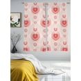 thumbnail image 3 of Valentine's Day Sheer Curtains 63 Inch Length 2 Panels Set Window Treatments, Modern Funny Romantic Love Heart Stripes Rod Pocket Semi Curtains for Living Room/Bedroom/Kitchen Décor, 104"W x 63"L, 3 of 7