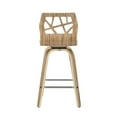 thumbnail image 5 of Folia Mid-Century Modern Counter Stool In Zebra Wood And Cream Faux Leather - Set Of 2, 5 of 7