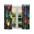 thumbnail image 2 of MKHERT Handprints Window Curtain Kitchen Curtains Window Treatments 26x39 inch,Set of 2, 2 of 3