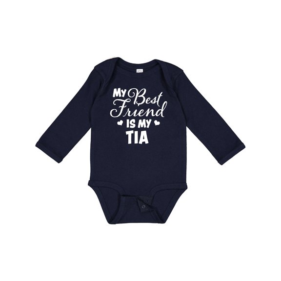 Inktastic My Best Friend is My Tia with Hearts Boys or Girls Long Sleeve Baby Bodysuit