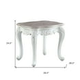 thumbnail image 5 of HomeRoots 486371 24 in. Marble & Polyresin Rectangular End Table, White & Marble, 5 of 6