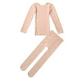 thumbnail image 4 of Alvivi Girls Boys Thermal Underwear Long John Set Fleece Lined Kids Base Layer Ballet Dance Undergarment Nude A 8, 4 of 7