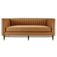thumbnail image 5 of Modway Devote Channel Tufted Performance Velvet Loveseat in Cognac, 5 of 8