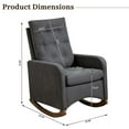 thumbnail image 2 of Upholstered Glider Rocking Chair with Side Pocket - Teddy Fabric Nursing Chair for Nursery & Living Room, High Back Ergonomic Rocker with Rubber Wood Base, 2 of 7