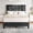 Gray, variant on Senfot Queen Size MDF + Iron + Fabric Diagonal Grid Soft Bed Frame, Comfortable Upholstered Bed Frame in Pink, No Box Spring Needed, Space-Saving Design