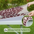 thumbnail image 6 of Red and Gray Floral Pattern Square Fitted Tablecloth with Elastic Edge,Square Table Cover,Washable Elastic Table Cover for Home Kitchen Party Decor 34"x34", 6 of 6