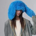 thumbnail image 4 of vlrwzc Long Ear Plush Hat Cartoon Animal Cap Rabbit Ears Plush Beanie Hat Women Winter Warm Hat Protective Ear Cold Hat, 4 of 7