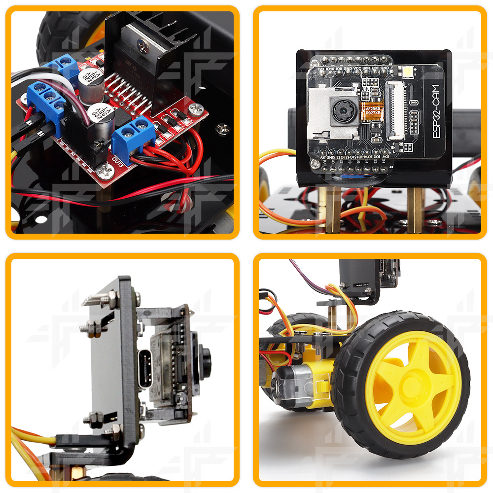 DIY Robot Car for 4WD Wifi ESP32 CAM ,Easy Assembly Kit with Camera