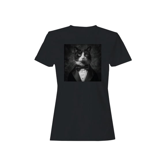 Dapper Cat in Tuxedo Portrait Women's T-shirt