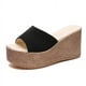 thumbnail image 1 of Zapatillas de cuña de verano para mujer, zapatillas tipo muffin, cómodas y ligeras, zapatillas de tacón alto, sandalias de una sola palabra, 1 of 6