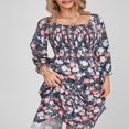 thumbnail image 3 of Robe Smockée à Manches Longues pour Femmes avec Imprimé Floral, 3 of 9