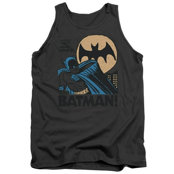 DC Comics Look Out Adult Tank Top Charcoal