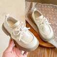 thumbnail image 5 of Viluyesy Spring Summer Girls Leather Mary Jane Shoes – Bow Accent, Lace Trim Princess Style Loafers with Soft Sole and Classic College-Inspired Design Beige Size 1, 5 of 10