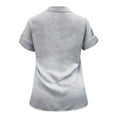 thumbnail image 4 of CHOK Clearance Sales Womens Casual Short Sleeve Button Down Shirts Summer Plain Top Blouses with Pockets Womens Short Sleeve Button Down Shirts Official Collar Blouse Basic Simple Dress S, 4 of 6