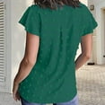 thumbnail image 4 of ZOELNIC Women's Summer V Neck Ruffle Short Sleeve Blouse Business Office Casual Top Shirts,L, 4 of 5