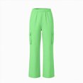thumbnail image 6 of Zuwimk Girls Barrel Sweatpants Baggy Pants Wide Leg Drawstring Casual Sweat PantsFall Winter Elastic Waisted Open Bottom Soft Sweat Pants(Green,5-6 Years), 6 of 9
