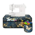 thumbnail image 2 of ZIATUBLE Butterfly Sewing Machine Pad Organizer with Small Cylinder Waterproof Overlocker Serger Scrap Trim Catcher and Pad Lightweight Sewing Machine Mat Reduce Vibration Table Pad, 2 of 5