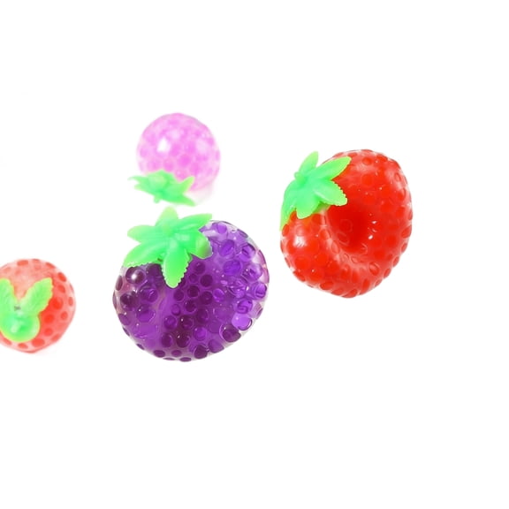Knisume Stress Relief Squishy Toys - Fruit Beads Cute Squeezable Fidget, Slow Rising Decompression Ball, Office Desk Toy Sensory Squishy Gift