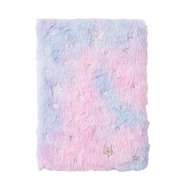 Graflsoa A5 Star Gradient Fluffy Notebook - 80 Pages Student Diary, Planner, Journal with 5 Color Options, 21x15.6cm, 256g