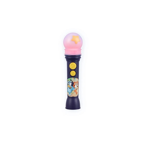 eKids Bluey Microphone Toy for Toddlers, Includes Built-in Music and Lights