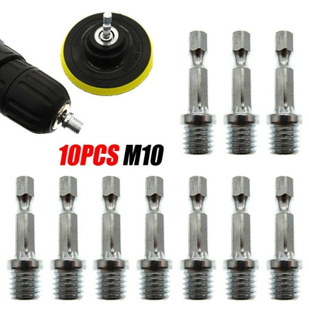 

Leke 10pcs Hex Shank Connecting Rod Adapter Drill Chuck M10 Polishing Disc Connection
