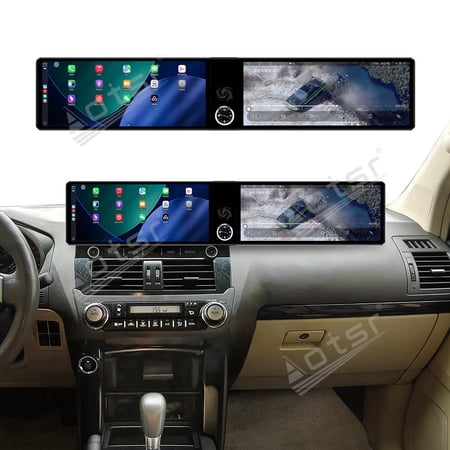 Aotsr Dual 12.3 inch Touch Screen Android 13 Qualcomm 8 CORE Carplay Car Radio For Toyota Land Cruiser Prado 2014-2017 Car GPS Navigation Multimedia