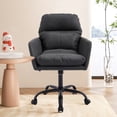 thumbnail image 4 of New Home Office Desk Chair Comfy , Adjustable Rolling Swivel Computer Task Chair for Study,Makeup,Office,Bedroom,PU Leather,Black, 4 of 9