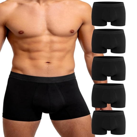 5-piece men's reusable cotton incontinence underwear, cotton leak proof underwear, washable high flow bladder leak proof underwear