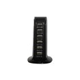 thumbnail image 1 of Cateissary Cargadores USB múltiples de 6 puertos Estación de carga Conectores de viaje Extensión rápida Enchufes de pared multifuncionales resistentes Electrónica Negro, 1 of 6