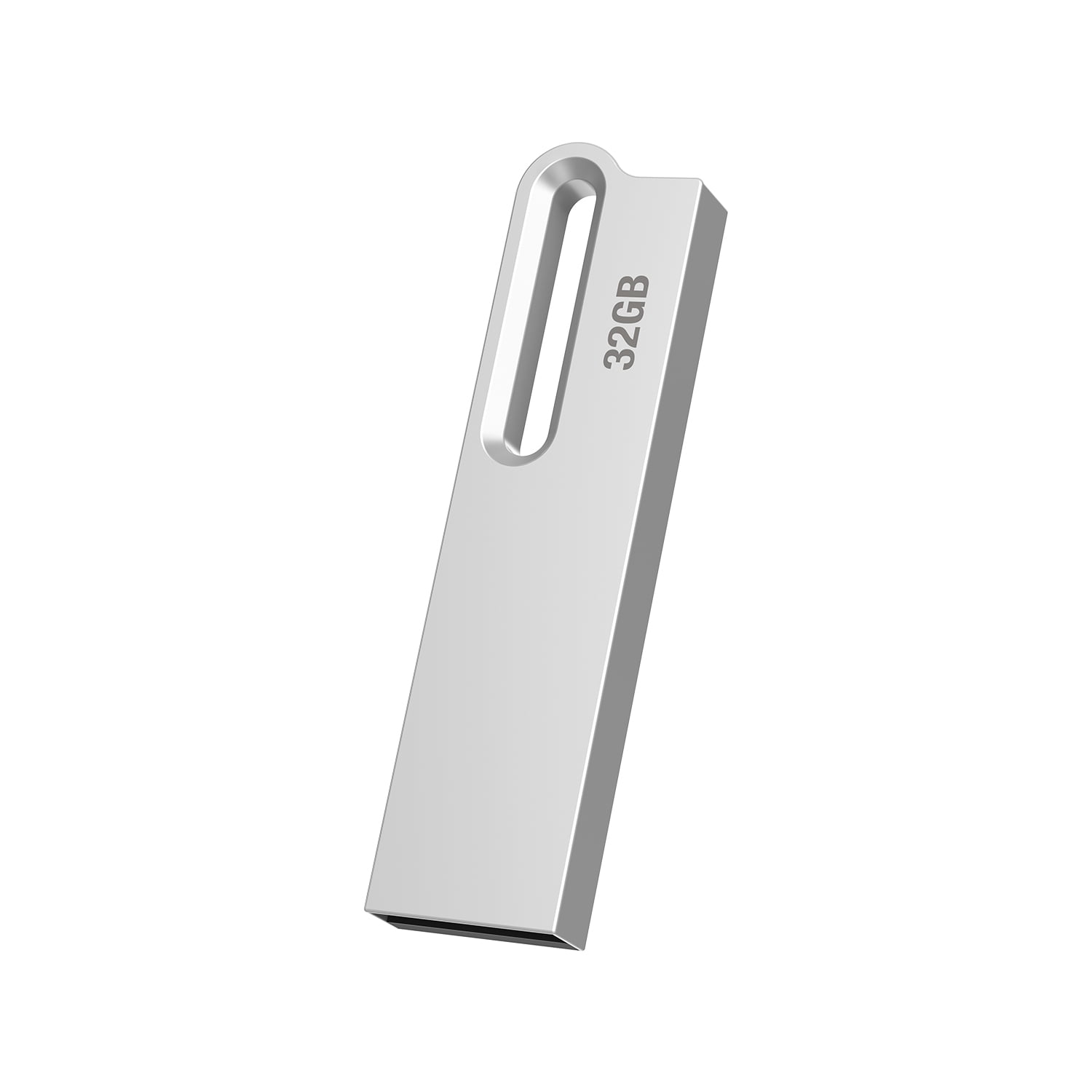TOPESEL 32GB Flash Drive 3PCS USB 2.0 Metal USB Drive Thumb Drive Memory Stick with Keychain, Silver