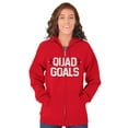 thumbnail image 3 of Quad Goals Weightlifting Barbell Unisex Plus Size Zip Hoodie Brisco Brands 2X, 3 of 6