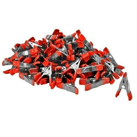 

Wideskall 2 inch Mini Metal Spring Clamps w/ Red Rubber Tips Clips Pack of 120