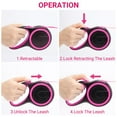 thumbnail image 5 of KUCASI Pink Retractable Dog Leash, 16ft Heavy Duty Walking Dog Leash for Medium Small Dogs up to 44lb, Anti-Slip Handle 360°Tangle-Free Nylon Tape, One-Handed One Button Lock and Release, 5 of 6