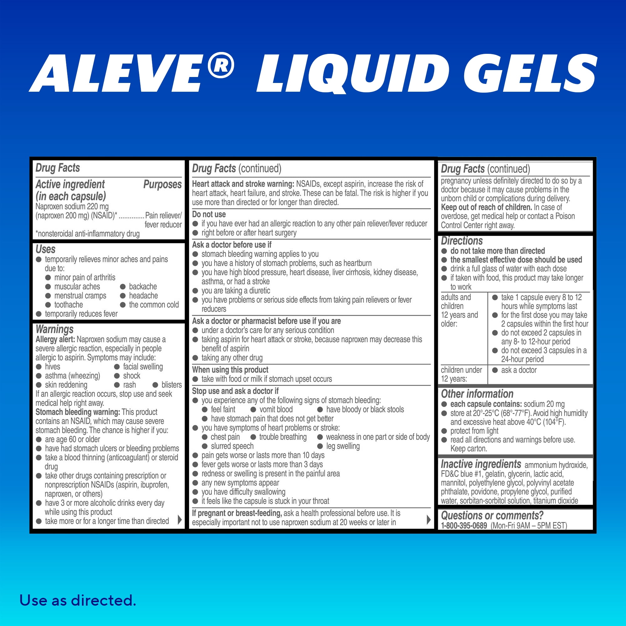 Aleve Pain Relief Liquid Gels Easy Open Arthritis Cap, Naproxen Sodium  80 Count