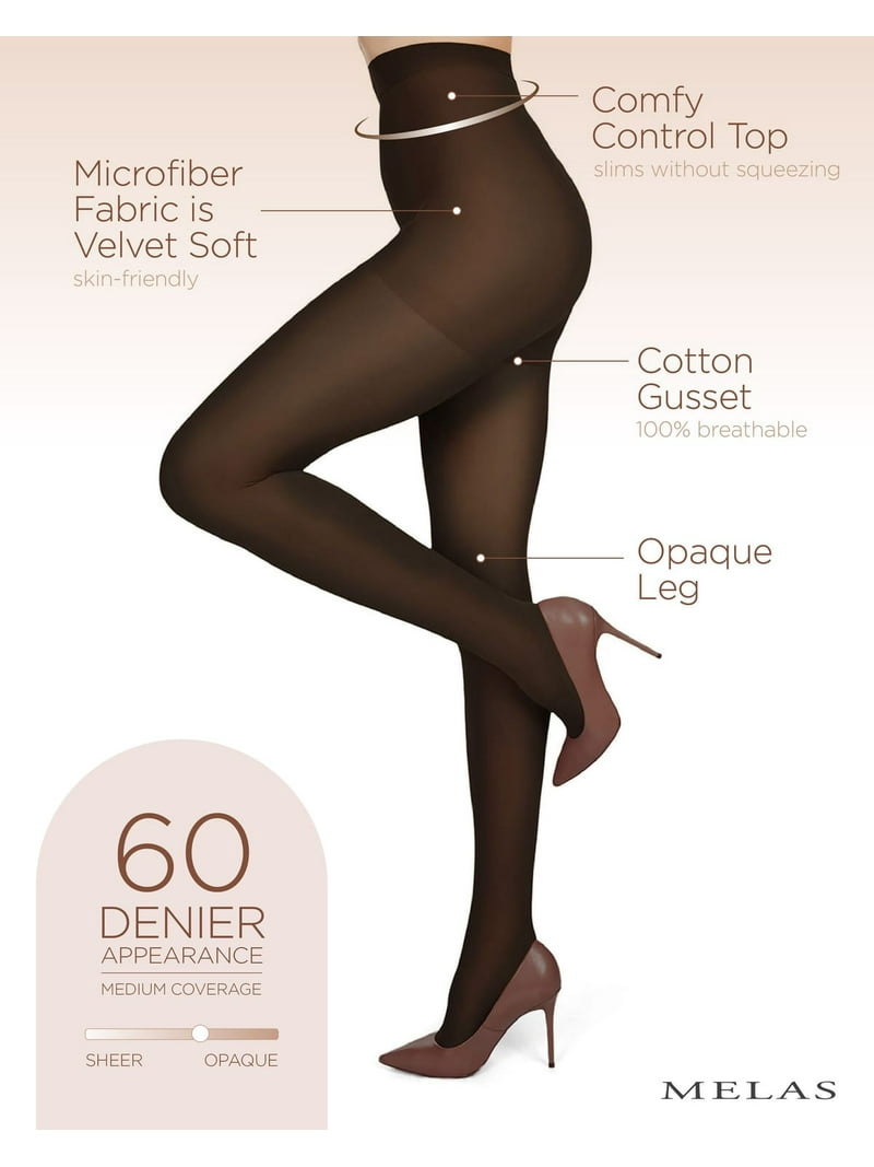 Melas Women's Melas Microfiber Opaque Control Top Tights - Womens