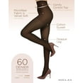thumbnail image 3 of Melas Women's Melas Microfiber Opaque Control Top Tights - Womens - Female, Q1-2, Dark Chocolate, 3 of 12